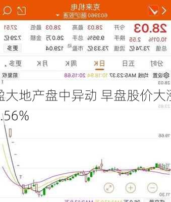 盈大地产盘中异动 早盘股价大涨5.56%