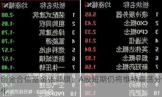 创金合信基金张师旗：A股短期仍将维持震荡分化