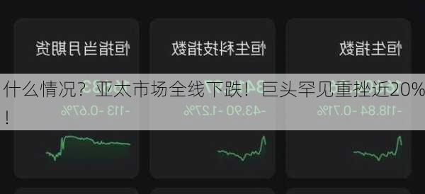 什么情况？亚太市场全线下跌！巨头罕见重挫近20%！