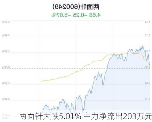 两面针大跌5.01% 主力净流出203万元