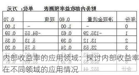 内部收益率的应用领域：探讨内部收益率在不同领域的应用情况