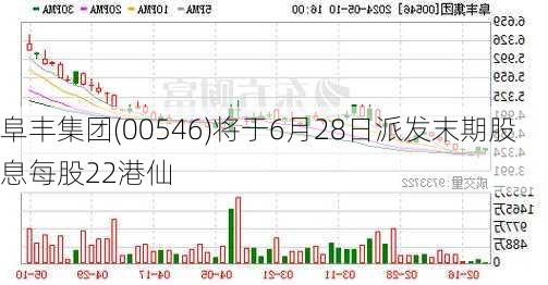 阜丰集团(00546)将于6月28日派发末期股息每股22港仙