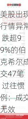 美股出现行情异常 跌超99%的伯克希尔成交47笔 过往惯例：成交无效