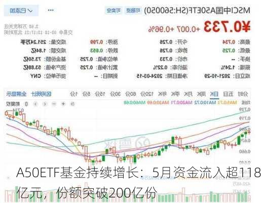 A50ETF基金持续增长：5月资金流入超118亿元，份额突破200亿份