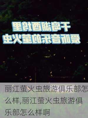 丽江萤火虫旅游俱乐部怎么样,丽江萤火虫旅游俱乐部怎么样啊