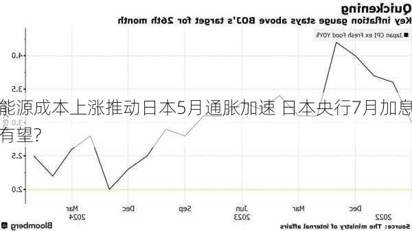 能源成本上涨推动日本5月通胀加速 日本央行7月加息有望?