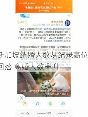 新加坡结婚人数从纪录高位回落 离婚人数攀升