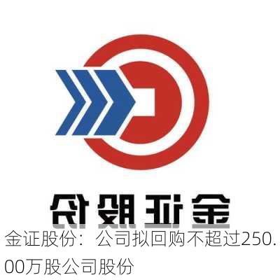 金证股份：公司拟回购不超过250.00万股公司股份