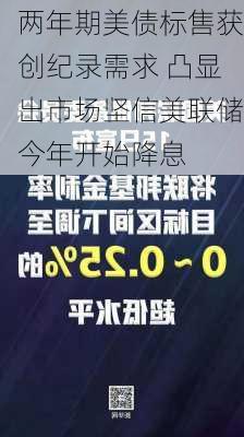 两年期美债标售获创纪录需求 凸显出市场坚信美联储今年开始降息