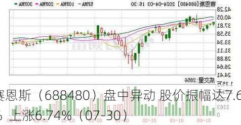 赛恩斯（688480）盘中异动 股价振幅达7.65%  上涨6.74%（07-30）