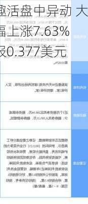 趣活盘中异动 大幅上涨7.63%报0.377美元