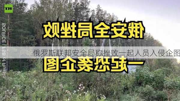 俄罗斯联邦安全局称挫败一起人员入侵企图