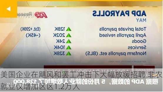 美国企业在飓风和罢工冲击下大幅放缓招聘 非农就业仅增加区区1.2万人