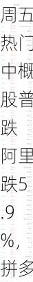 周五热门中概股普跌 阿里跌5.9%，拼多多跌6.4%