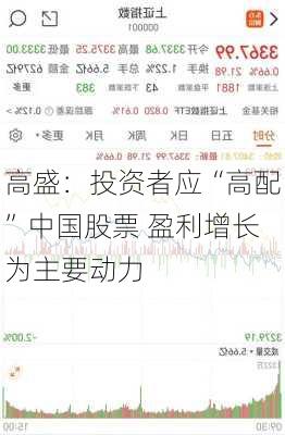 高盛：投资者应“高配”中国股票 盈利增长为主要动力