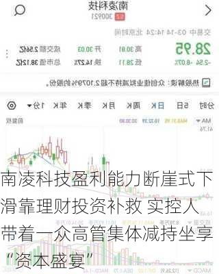 南凌科技盈利能力断崖式下滑靠理财投资补救 实控人带着一众高管集体减持坐享“资本盛宴”